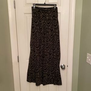 Army Green and Black Maxi Skirt